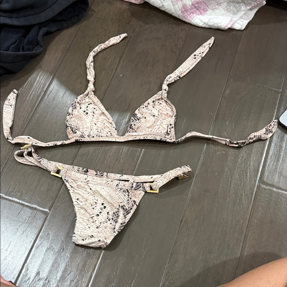 Snake Print Bikini Set - image 3